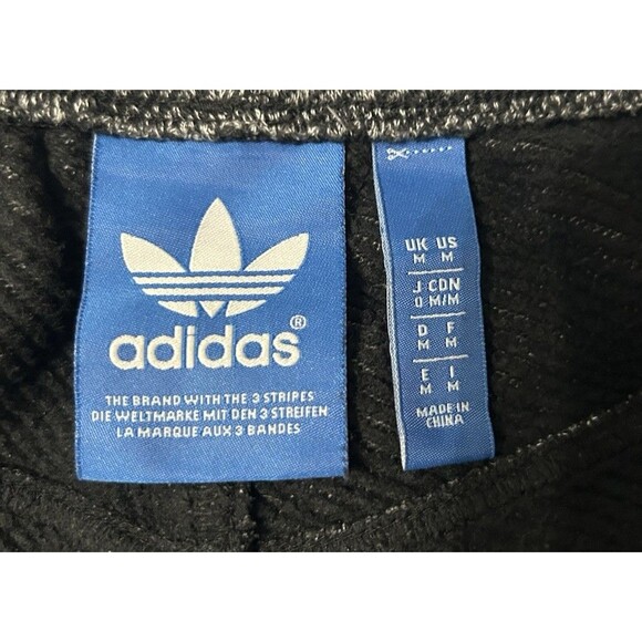 Adidas Original Mens M Twill Trefoil Logo Herringbone Black Gray Pocket Joggers - Picture 7 of 9